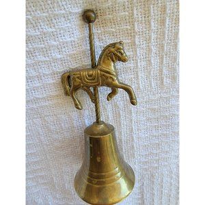 Vintage Brass Carousel Horse Bell 5 1/2” Tall Collectible Bell